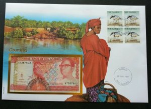 Gambia Daily Life 1997 Bird Fauna FDC (banknote cover) *rare