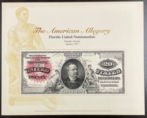 BEP B214 Souvenir Card $20 Silver Certificate - Canceled and Uncanceled