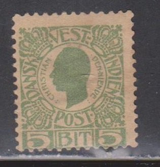 DANISH WEST INDIES Scott # 31 MH - 2 Spots Of Album PaperAdhesion