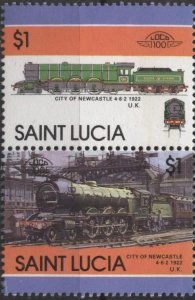 St. Lucia 812 (mh) $1 locomotives: City of Newcastle (1986)