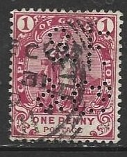 CAPE OF GOOD HOPE 1893 used 1p, Hope Standing Scott 60