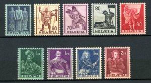 1941 Switzerland Scott #270-78 MNH 9 Stamp Set