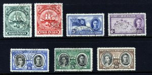 TURKS & CAICOS ISLANDS KG VI 1948 Centenary of Separation Set SG 210 to 216 VFU