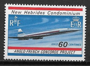 1968 French New Hebrides Sc150 Concorde Supersonic Airliner 60c MNH