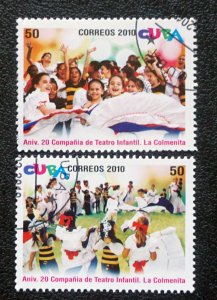 CUBA Sc# 5067-5068  LA COLMENITA THEATER arts CPL SET of 2  2010  used / cto