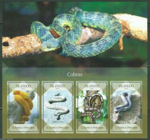 SAO TOME  2014 COBRA SNAKES  SHEET MINT  NH