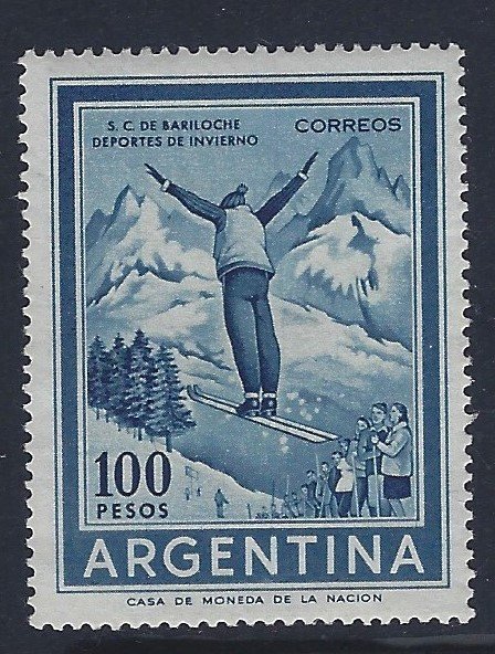 Argentina, Scott #704; 100p Ski Jumper, MLH