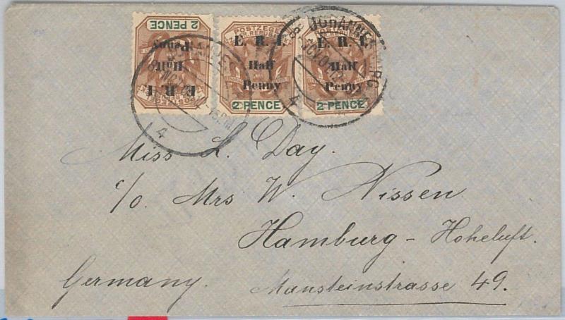 52007 - South Africa E.R.I -  POSTAL HISTORY -  SG 243 x 3 COVER to GERMANY 1901