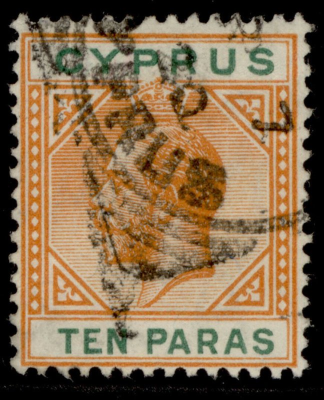 CYPRUS GV SG74, 10pa orange & green, FINE USED.