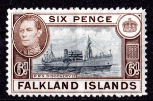 Falkland Islands 1938 Sc#89 R.R.S DISCOVERY Ship Single MNH with defect !!