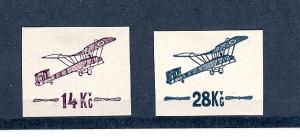 Czechoslovakia, C1,C3, Plane Imperf Singles,**Hinged**