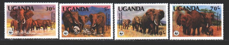 Uganda. 1983. 361-64. WWF elephants. MNH.