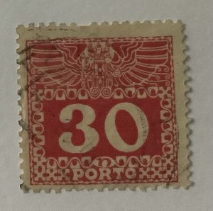 Austria 1910/13 Scott J42 used - 30h , Numeral
