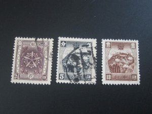 China Manchukuo 1937 Sc 112-3,115 set FU