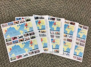 2559-2981  World War II 1941-1945  Full set of 5 sheets  FV $29.60