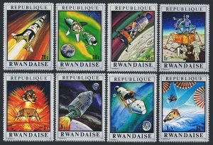 Rwanda 373-380, MNH. Michel 414-421. Conquest of Space 1970. Apollo Spaceship.