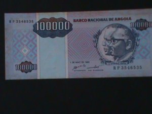 ​ANGOLA-1995-BANK OF ANGOLA-UN -CIRCULATED-$100,000 KWANZAS -VF HARD TO FIND