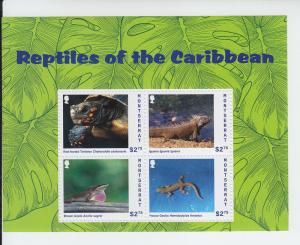 2014 Montserrat Reptiles Caribbean MS4 (Scott 1335) MNH