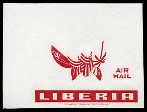 Liberia #C70var (Sanabria 107a), 1952 United Nations, imperf. single, red onl...