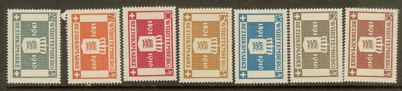 Wurttemberg, Scott#'s O33-O39, Reign of King Wilhelm II, MLH