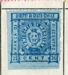 ITALY; 1870s-80s classic Local Post Revenue issue Mint hinged, Marciana