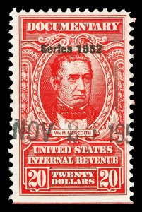 Scott R610 $20.00 1952 Dated Red Revenue Used F-VF Cat $16