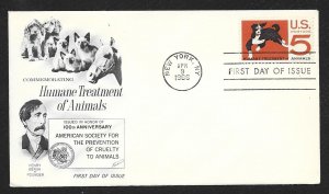 UNITED STATES FDC 5¢ Humane Treatment of Animals 1966 Fleetwood