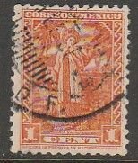 MEXICO 707, 1¢ YALALTECA NATIVE LADY 1934 DEFINITIVE SINGLE. USED  VF, (1182)