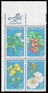 PCBstamps   US #1783/1786 ZB 60c(4x15c)Endangered Flowers, MNH, (ZB-1)