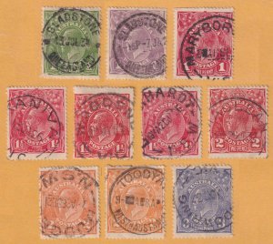 AUSTRALIA - INTERESTING GROUP OF TEN USED STAMPS - NICE CANCELS - AUSI-GRP