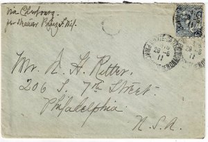 Monaco 1911 Monte Carlo cancel on cover to the U.S., Scott 21