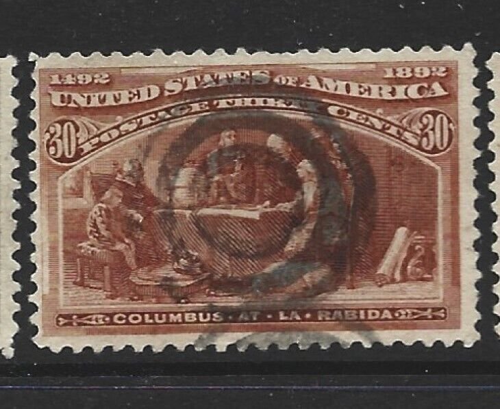 United States Scott 239 30-cent Columbian Expo used tiny thin spot 2019 cv $90 