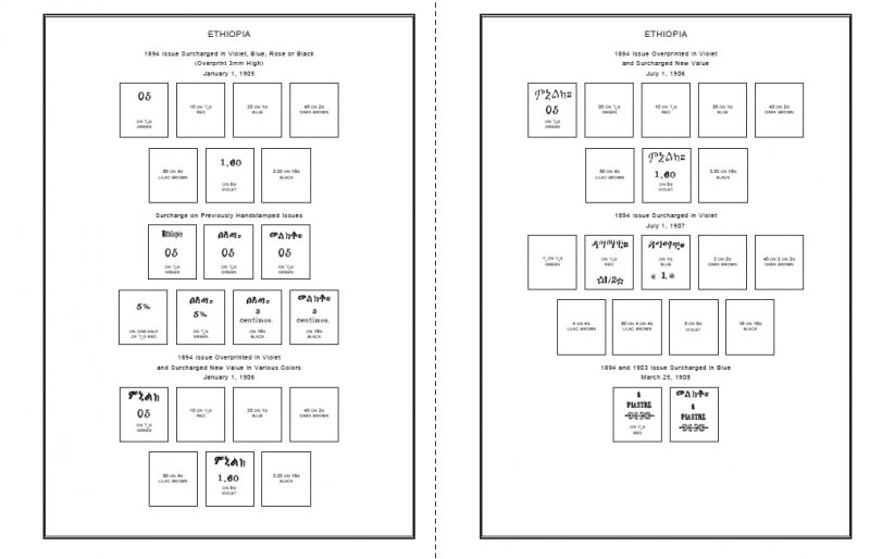 ETHIOPIA STAMP ALBUM PAGES 1894-2011 (180 PDF digital pages)