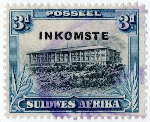 (I.B) South-West Africa Revenue : Duty Stamp 3d (Afrikaans) 