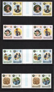 Montserrat 1986 MNH Sc 592ab-595ab Gutter pairs-1