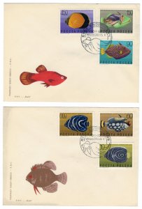 Poland 1967 FDC Stamps Scott 1492-1500 Tropical Fish