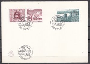 Sweden, Scott cat. 1084-1086. Centenary of U.P.U. issue. First day cover.