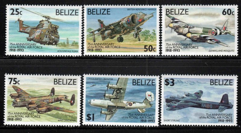 Belize # 1003-09 ~ Cplt Set of 6 ~ British Airforce, Planes  ~ Unused, HMR