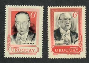 Uruguay; Scott 767-768; 1969;  Unused; NH; Complete Set