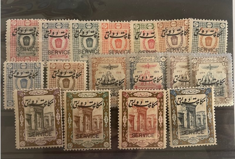 Iran 1909-1923,  21 sets (mostly full sets)