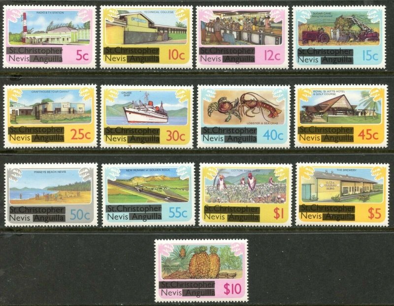 NEVIS Sc#100-112 1980 Overprints Complete Set OG Mint NH