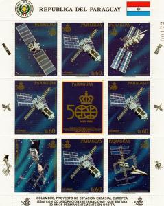 Paraguay 1989 Columbus Space Station Shlt (4+5L) MNH  Sc #2265