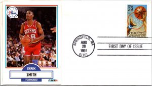 1991 Basketball FDC - Card Cachet - Derek Smith - Springfield, MA - F36906