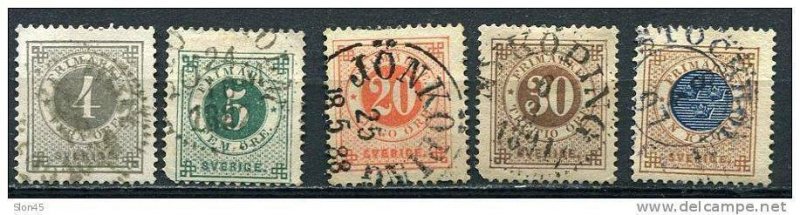Sweden 1886-91 SC 42-3 47-9 Used