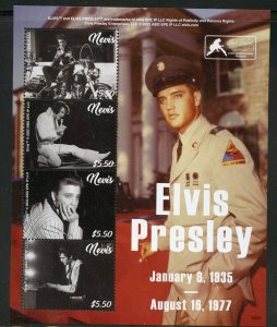 NEVIS 2022 45th MEMORIAL OF ELVIS PRESLEY SHEET MINT NH