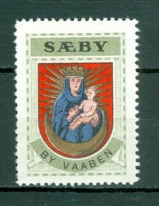 Denmark. Poster Stamp 1940/42. Mnh. Town: Saeby. Coats Of Arms. Madonna,Child. 