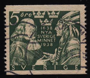 Sweden 268 Johann Printz and Indian Chief 1938