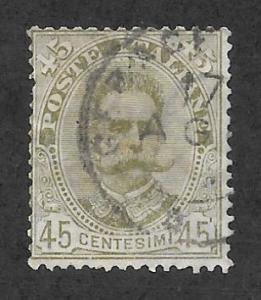 Italy Scott 71 Used 45c King Humbert I  2018 CV $9.00