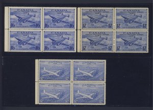 12x Canada Air Mail Stamps Blocks of 4 #Ce1-CE2-CE4 MNH  Guide Value = $119.00