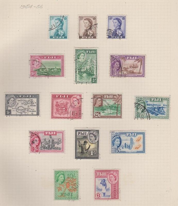 FIJI  147-162 1954-6 Queen Eliz set used